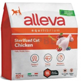 Корм Аллева Эквилибриум для кастрированных котов и стерилизованных кошек, с курицей, 0,4 кг